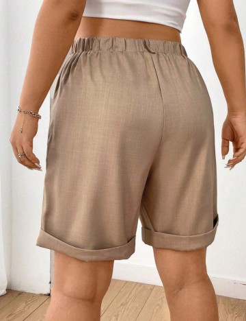 Pantaloni scurți Shein Curve+, bej