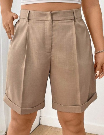 Pantaloni scurți Shein Curve+, bej