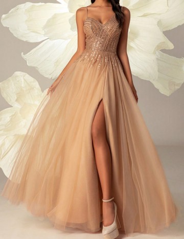 Rochie de ocazie Shein, bej