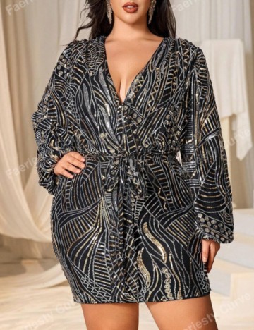 Rochie de ocazie Shein Curve+, negru