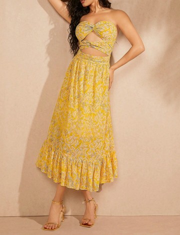 Rochie midi Shein, galben