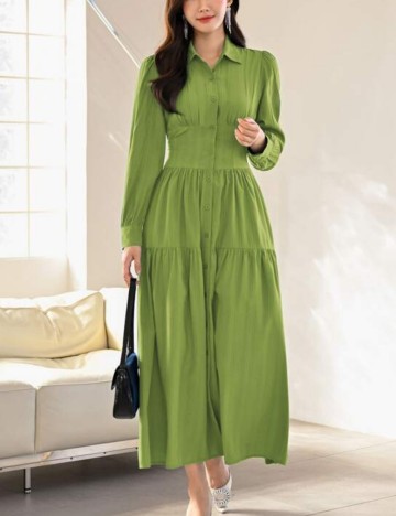 Rochie tip cămașă Shein, verde