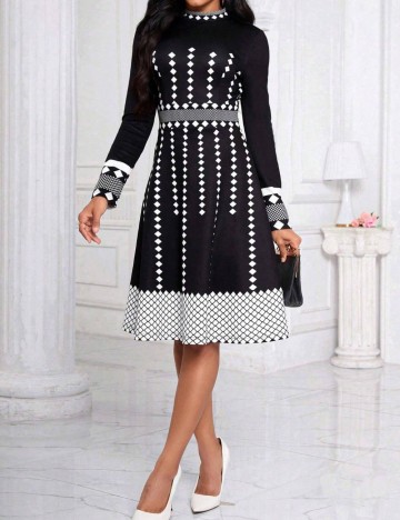Rochie midi Shein Curve+, mix culori