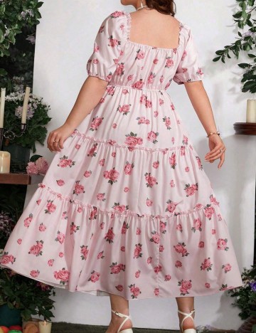 Rochie midi Shein Curve+, mix culori