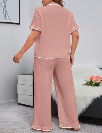 Compleu pijamale Shein Curve+, roz