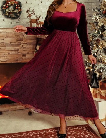 Rochie midi Shein Curve+, vișiniu
