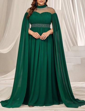Rochie de ocazie Shein Curve+, verde