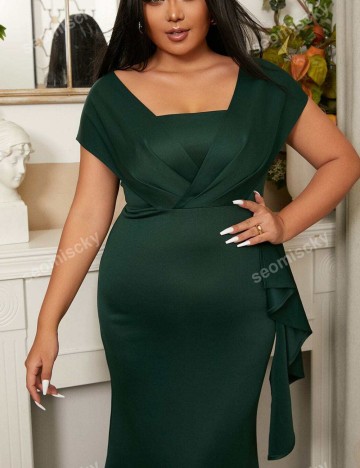 Rochie de ocazie Shein Curve+, verde