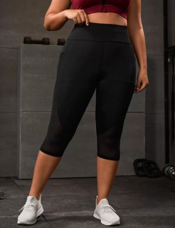 Colanți 3/4 Shein Curve+, negru