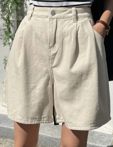 Pantaloni scurți de blugi DAZY by Shein, crem
