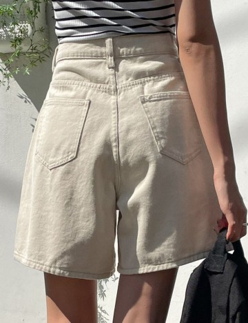 Pantaloni scurți de blugi DAZY by Shein, crem