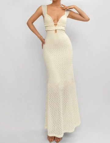 Rochie maxi Shein, crem