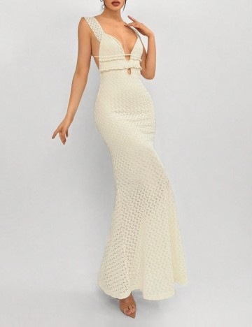 Rochie maxi Shein, crem