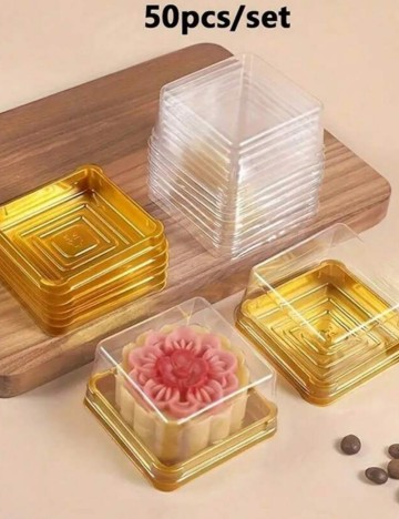 Set cutii transparente pentru fursecuri Shein, transparent