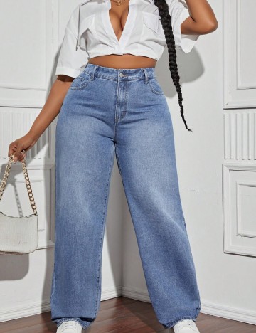 Jeans Shein Curve+, albastru
