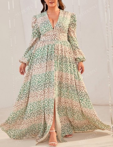 Rochie maxi Shein Curve+, mix culori