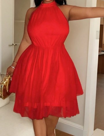 Rochie midi Shein Curve+, roșu