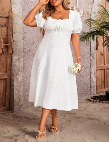 Rochie midi Shein Curve+, alb