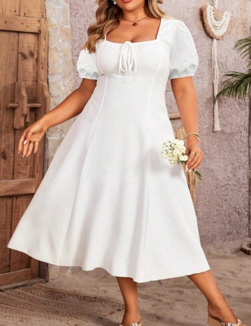 Rochie midi Shein Curve+, alb