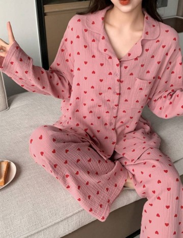 Compleu pijamale DAZY by Shein, roz