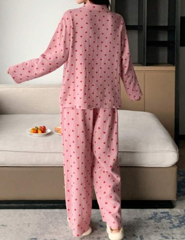 Compleu pijamale DAZY by Shein, roz