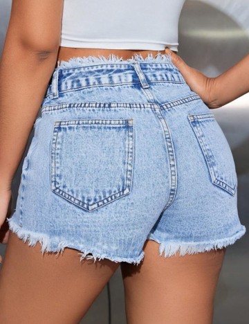 Pantaloni scurți de blugi SHEIN SXY, albastru