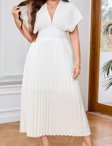 Rochie midi Shein Curve+, alb