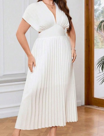 Rochie midi Shein Curve+, alb