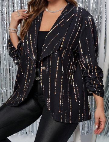 Sacou Shein Curve+, negru