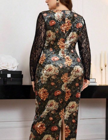 Rochie midi Shein Curve+, mix culori