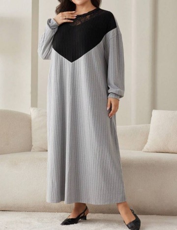 Rochie maxi Shein Curve+, gri
