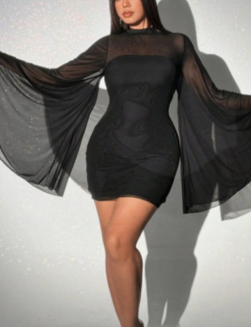 Rochie mini Shein Curve+, negru