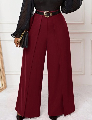 Pantaloni Shein Curve+, vișiniu