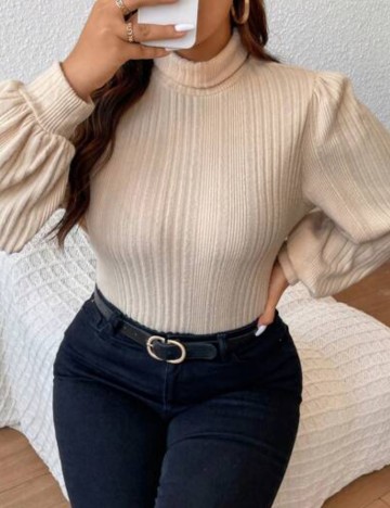 Bluză Shein Curve+, crem