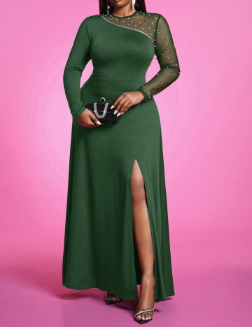 Rochie de ocazie Shein Curve+, verde