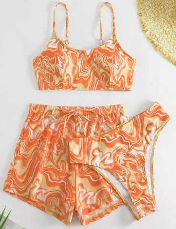 Set costum de baie Shein, mix culori