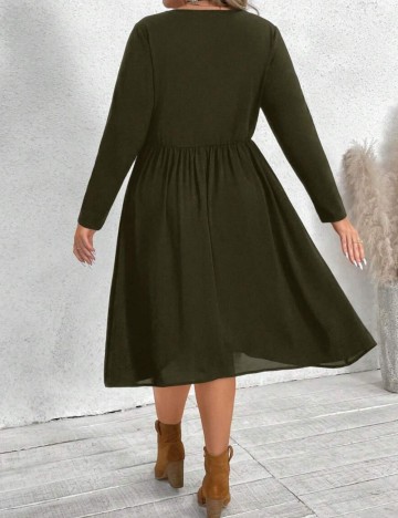 Rochie midi Shein Curve+, kaki