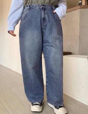 Jeans Shein Curve+, albastru
