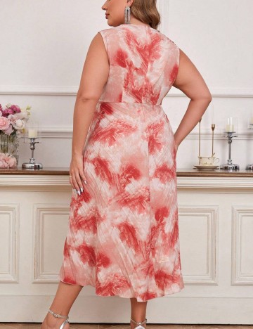 Rochie midi Shein Curve+, mix culori