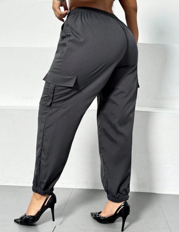 Pantaloni Shein Curve+, gri
