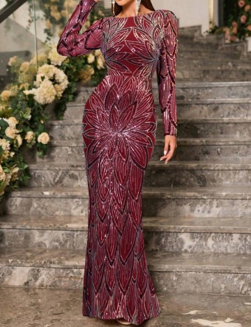 Rochie de ocazie Shein, vișiniu