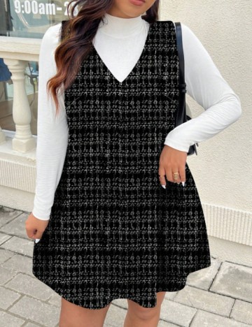 Rochie mini Shein Curve+, negru