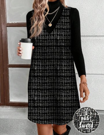 Sarafan Shein Curve+, negru