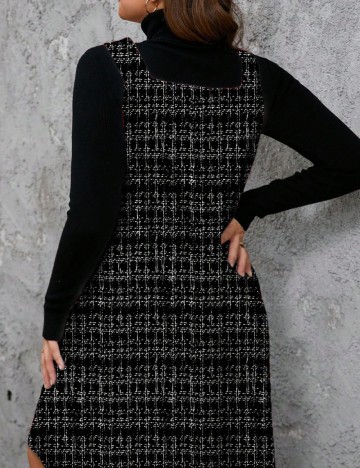 Sarafan Shein Curve+, negru