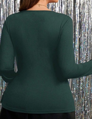 Bluză Shein Curve+, verde