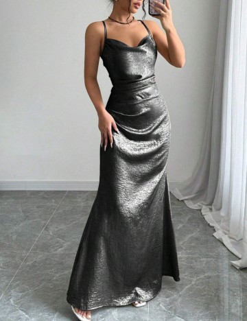 Rochie maxi Shein, argintiu