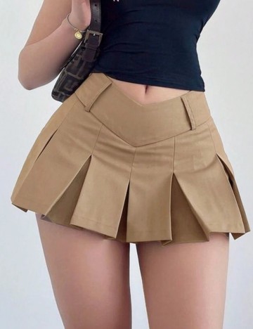 Fustă mini Shein Curve+, bej