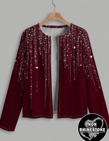Cardigan Shein Curve+, vișiniu