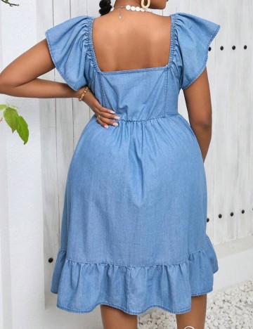 Rochie midi Shein Curve+, albastru