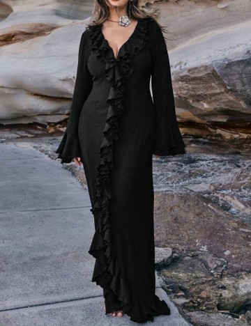 Rochie maxi Shein Curve+, negru
